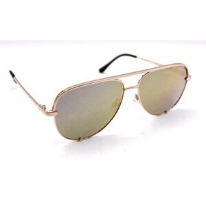 Quay High Key Mini 126 Polarized Gold Aviator Sunglasses With Soft Case Unisex